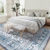 Vintage Floral Print Throw Washable Area Rug Non Slip Oriental Distressed Accent Rugs Soft Low Pile Traditional Medallion Floor Carpet - 3 of 4