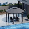 Tangkula 11.5'Outdoor Patio Round Dome Gazebo Canopy Shelter Double Roof Steel Gray - 2 of 4