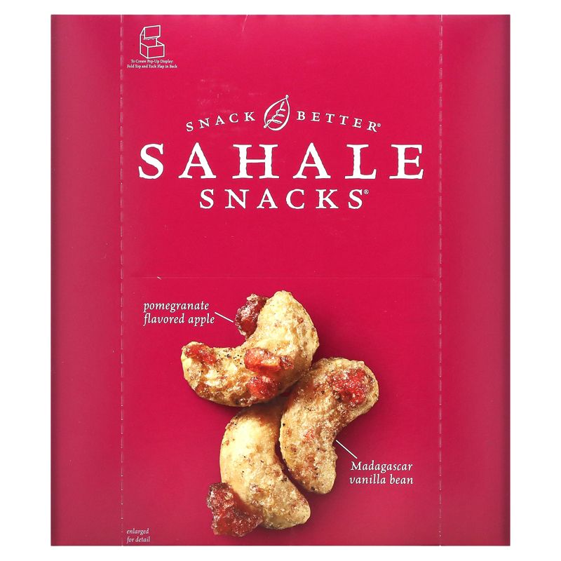 Sahale Snacks Glazed Mix, Pomegranate Vanilla Flavored Cashews, 9 Packs, 1.5 oz (42.5 g) Each, 1 of 3
