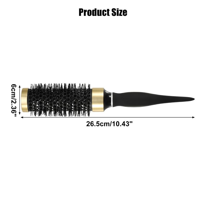 Unique Bargains Nano Thermal Ceramic Round Hair Brush Black 1.57" 1 Pc, 4 of 8