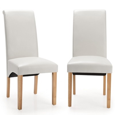 Beige dining chair discount with black legs