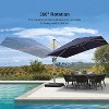 PURPLE LEAF Deluxe Aluminum Outdoor Patio Umbrella Square Cantilever Umbrellas - 3 of 4