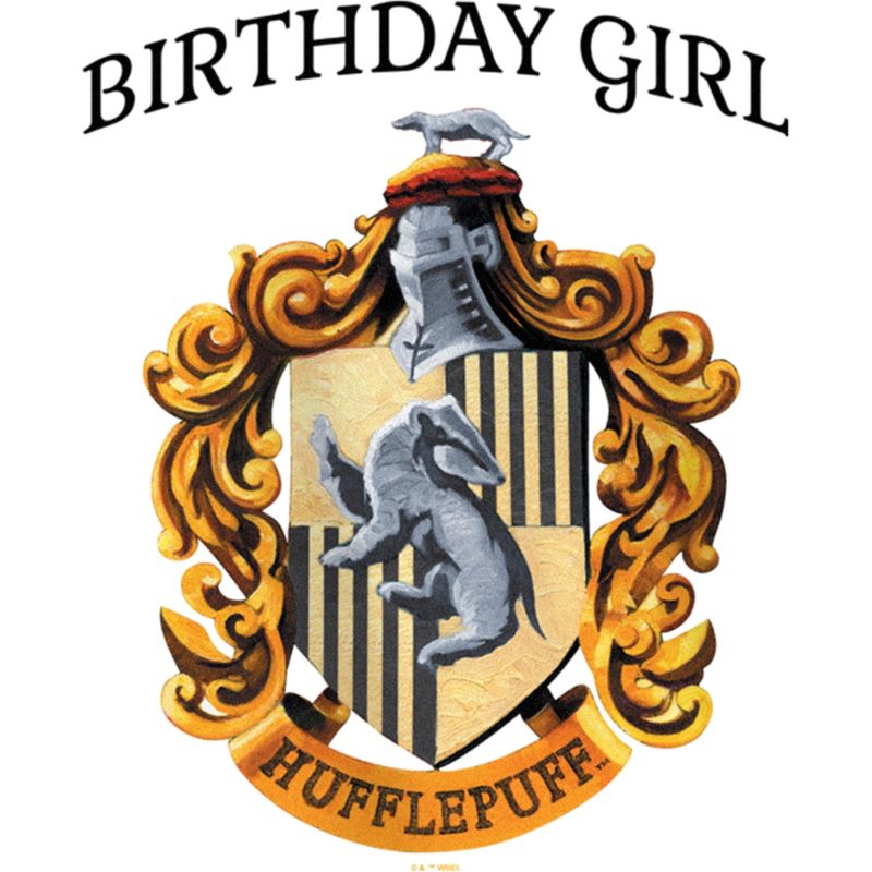 Girl's Harry Potter Hufflepuff Crest Birthday Girl T-Shirt, 2 of 5