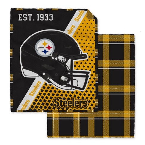 Nfl Pittsburgh Steelers Gradient Helmet Double Sided Ultra Cozy Blanket ...