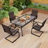 Tangkula Patio Dining Chairs Set of 4 C-Spring Motion Patio Chairs w/ Metal Frame - 2 of 4