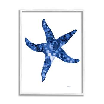 Stupell Industries Casual Starfish Beach Ocean Sea Life Painting Black Framed Giclee Art