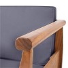 5pc Aston Outdoor Mid-Century Modern Acacia Wood Sectional Set with Club Chair Teak/Dark Gray - Christopher Knight Home - 4 of 4