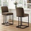 Infurnic Accent Chairs, Modern Upholstered Chairs Set with Sturdy Legs, Comfortable High Stool for Kitchen and Dining Room, Green, 15.5"*17.5"*35" - 2 of 4