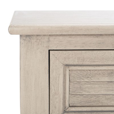 Greige Wood and Metal 2-Drawer Console Table