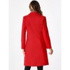 INSPIRE CHIC Women's Notched Lapel Single Breasted Outwear Work Long Winter Coat - 4 of 4