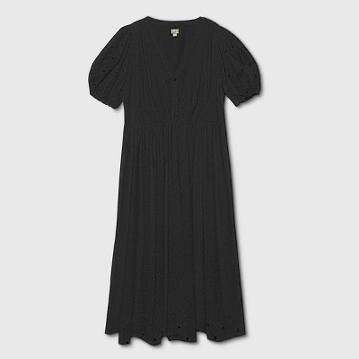 plus size short sleeve black dress