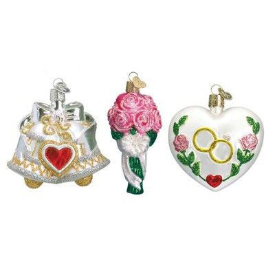 Old World Wedding Collection 4.25" Glass Ornament Set