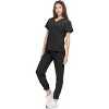 Hey Collection Womens Stretch V-Neck Jogger Scrubs Set, Medical Nursing Tops with Four Pocket Pants - 4 of 4
