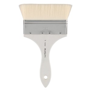Mimik Synthetic Goat Hair Mottler Paint Brush - Short Handle Flat Watercolor Brush- Soft, Absorbent, Synthetic Paint Brush for Watercolor, Oil & - 1 of 4