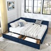 NicBex Queen Size Storage Upholstered Tufted Bed Frame,Velvet Sofa Bed Frame with 2 Drawers for Bedroom,Living Room,Blue - 2 of 4