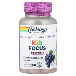 Solaray Kids Focus Chewables, Natural Grape, 60 Chewables - 1 of 4