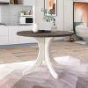 5-Piece Round Dining Table Set with 4 Upholstered Dining Chairs, Kitchen Table Set with Solid Wood Legs for Small Dining Room–The Pop Home - 2 of 4