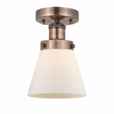 Cone - 1 Light Semi-Flush Mount In Industrial Style-8.25 Inches Tall and 6.5 Inches Wide