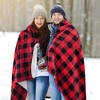 Women's Fuzzy Plush Fleece Full Lined Wrap Sweaters, Adult Wearable Blanket Cape, Super Warm Soft Cozy Gift for her - Catalonia - 4 of 4