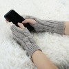 Unique Bargains Pair Women's Winter Lace Trim Fingerless Thumbhole Stretchy Knitted Gloves - 4 of 4