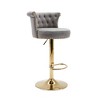 Grungis Velvet Swivel Bar Stools with Footrest Set of 2,Counter Stools with Tufted Back and Adjustable Height,Kitchen Chair for Kitchen Island - 4 of 4