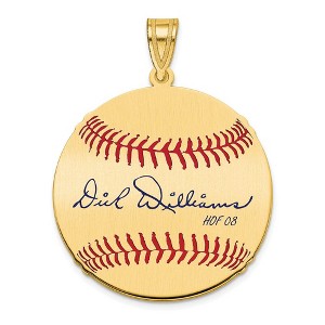 Black Bow Jewelry 14K Gold Plated Dick Williams Signature MD Enamel Baseball Pendant - 1 of 4