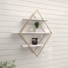 20"x20" Wooden 3 Shelves Wall with Diamond Shape Gold - Olivia & May: Glam Style, MDF, No Assembly Required - 4 of 4