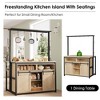 42'' Sliding Barn Door Kitchen Island with Storage, Multi-Functional Dining and Living Room Cabinet - 3 of 4