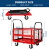 Platform Truck Cart with Cage, Multipurpose 6 In1 Foldable Flatbed Cart, 1800LBS Capacity Hand Moving Cart with 4 Swivel Casters for Laundry Garage - 2 of 4