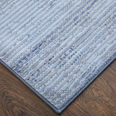 Deja Blue Flatwoven Viscose Cotton Area Rug 6'7" x 9'6"