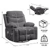 360° Swivel Glider Recliner，Oversized Rocker Chair with Massage & Heat,Lazy Boy Style Single Sofa - 3 of 4