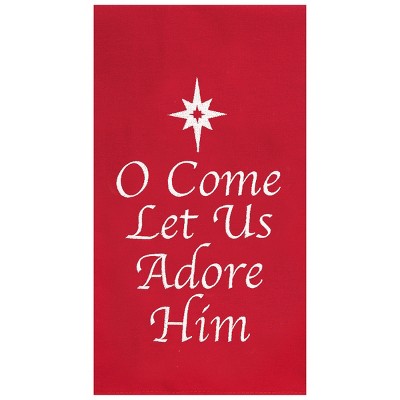 C&F Home O Come Let Us Adore Him Canvas Kitchen Towel