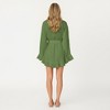 Anna-Kaci Lounge Women's Wrap Tie Front Night Robe and Ruffle Shorts 2-Piece Set - 4 of 4