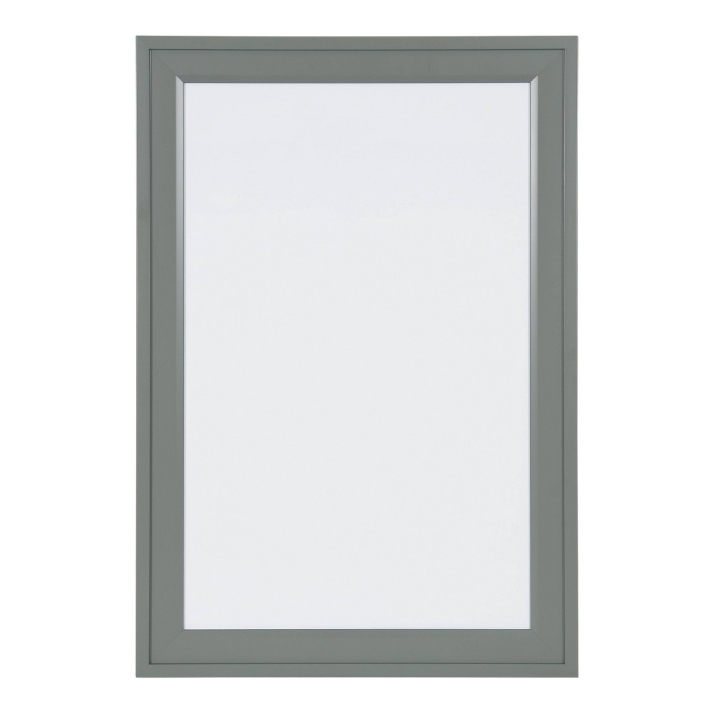 27.5" x 18.5" Bosc Framed Magnetic Dry Erase Gray - DesignOvation