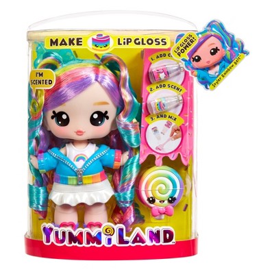 YummiLand Lip Gloss Doll Skyler Rainbow Belt with DIY Lip Gloss Kit