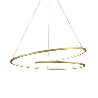 Twist Antique Brass LED Pendant with Aluminum Loop