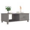 vidaXL Coffee Table Honey brown Solid pinewood, engineered wood 39.4 x 21.7 x 13.8 in - Light Gray - 3 of 4