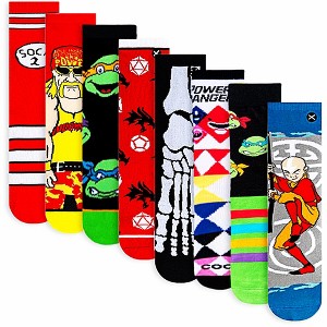 Odd Sox – Big Kids 8-Pack Novelty Themed Crew Socks Bundle-Shoe Sizes 3–5 –Soft, Comfortable, Great Durable Gift for Kids - 1 of 4