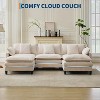 Modular Cloud Couch with Ottoman, Corduroy L/U-Shaped Sectional Sofa & Pillows for Living Room, Office, Apartment - 3 of 4