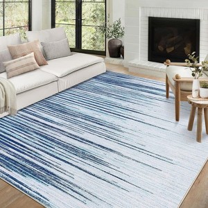 Nasitip Washable Area Rugs, Home Decor Carpet, Non Slip Striped Entryway Rug, Stain Resistant Soft Kitchen Rug - 1 of 4
