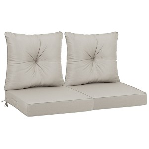 24x24 Inch Outdoor Deep Seat Cushion Set - Waterproof Fade-Resistant Patio Furniture Cushions with Removable Covers - 1 of 4