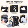 Itopfox Expandable Large Diaper Backpack for Twins, Travel Baby Bag with Changing Pad, Insulated Pockets, 25-37L Capacity, Apricot Black - 4 of 4