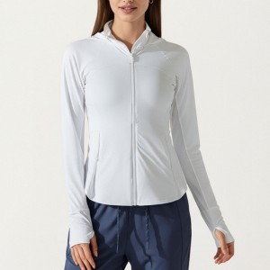Anna-Kaci Active Women's Full Zip Long Sleeve Active Jacket with Fitted Silhouette and High Neck - 1 of 4