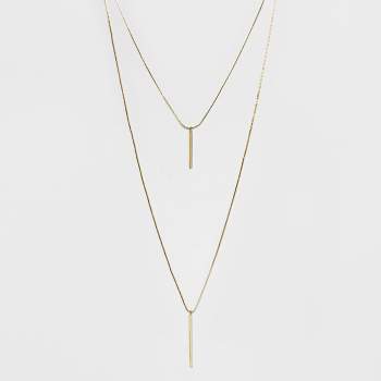Short and Long Layered Pendant Necklace - A New Day™ Gold