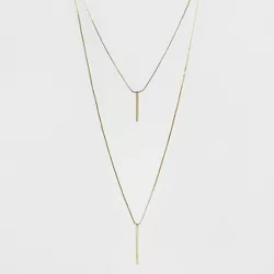 Short and Long Layered Pendant Necklace - A New Day™ Gold