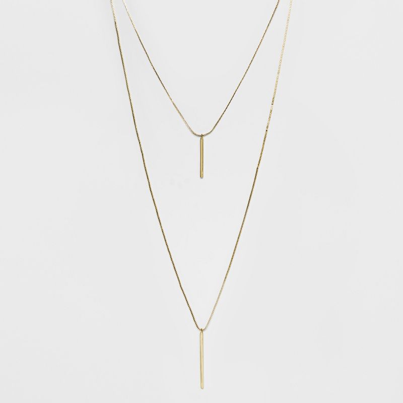 Short and Long Layered Pendant Necklace - A New Day&#8482; Gold, 1 of 4