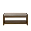 KWPZQEB Large Rectangular Upholstered Linen Fabric Ottoman Bench, Padded Bench with Solid Wood Shelf- for Bedroom Living Room - 4 of 4
