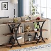 Hommoo 70.8" Console Table, Industrial Entryway Sofa Table with 3-Tier Shelves - 3 of 4