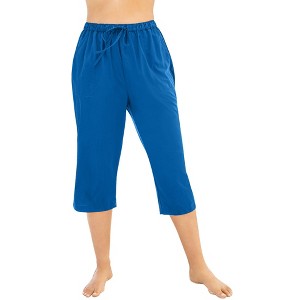 Swim 365 Women's Plus Size Taslon Cover Up Capri Pant - 1 of 4