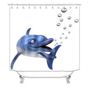 Bubble Shark Shower Curtains for Bathroom Waterproof Fabric Bath Curtain Durable Soft Stylish Bathroom Decor 72x72 Inch - 1 of 1